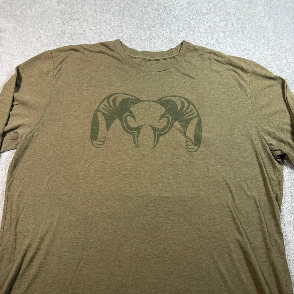 Kuiu Long Sleeve T-Shirt Mens XL Olive Green Crewneck Ram Logo Hunting
